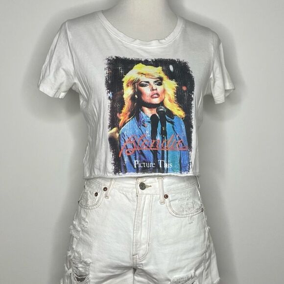 Prince Peter Collection- White Blondie Graphic Crop Top - Picture 1 of 2